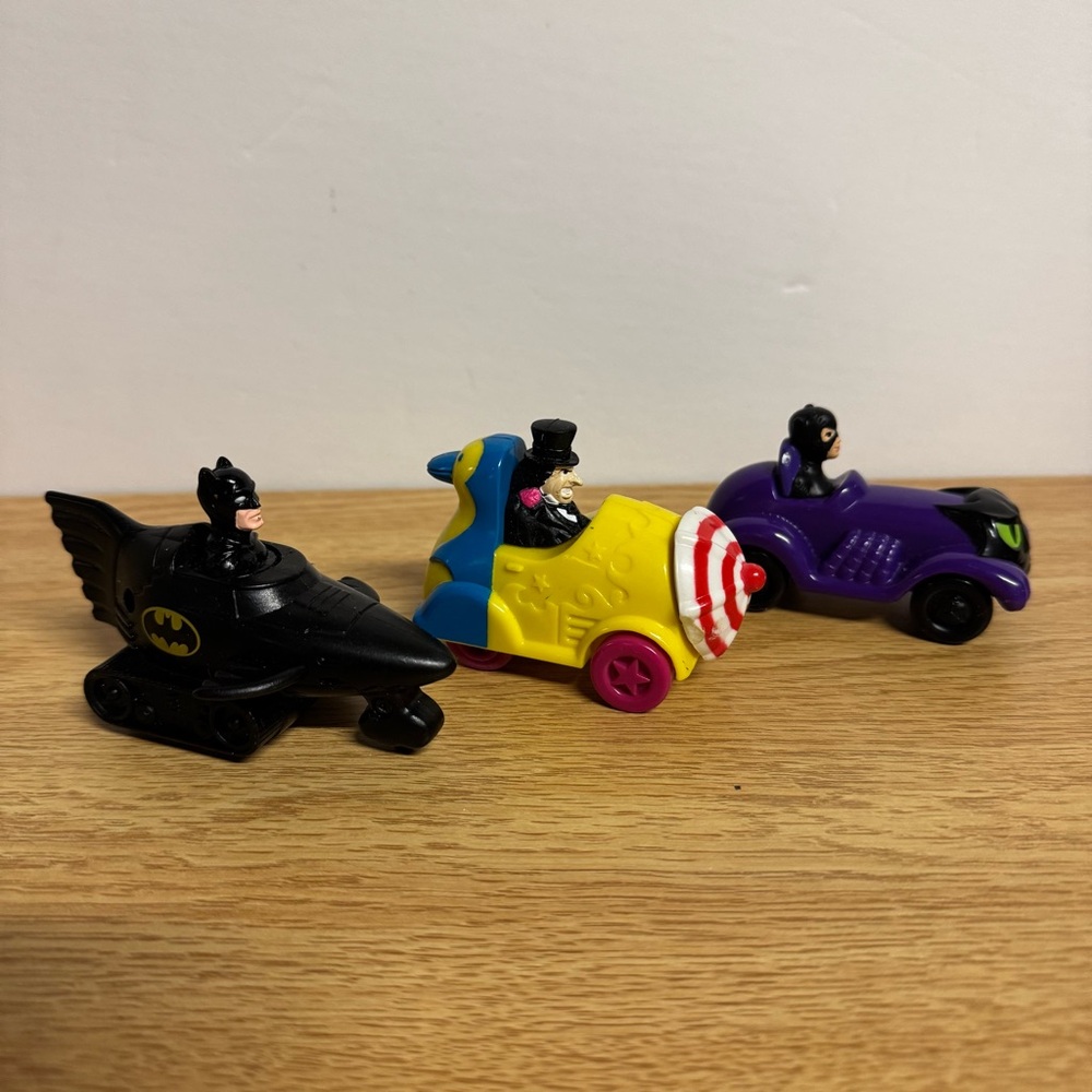 Vintage McDonald’s Happy Meal Batman Toy Car Set